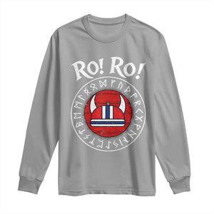 Ro Ro Ro Viking Chant Norway Football Fans Long Sleeve Shirt Norwegian Pride Distressed Norse Runes Shield Patriotic Supporter