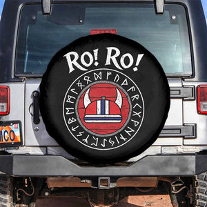 Ro Ro Ro Viking Chant Norway Football Fans Spare Tire Cover Norwegian Pride Distressed Norse Runes Shield Patriotic Supporter TS02 No hole Black Print Your Wear