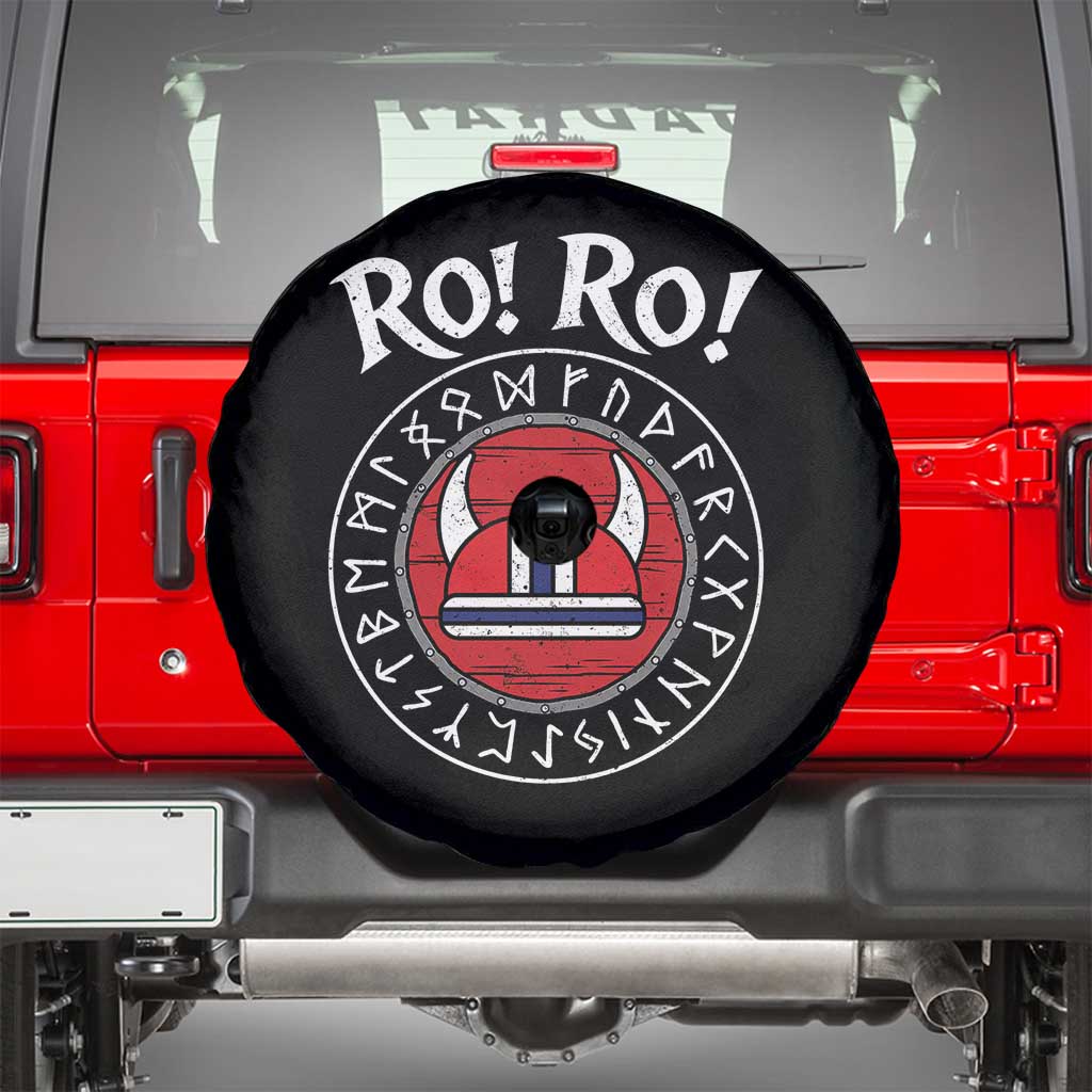 Ro Ro Ro Viking Chant Norway Football Fans Spare Tire Cover Norwegian Pride Distressed Norse Runes Shield Patriotic Supporter TS02 Black Print Your Wear