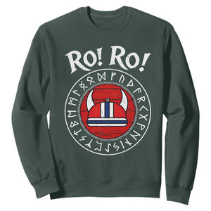 Ro Ro Ro Viking Chant Norway Football Fans Sweatshirt Norwegian Pride Distressed Norse Runes Shield Patriotic Supporter