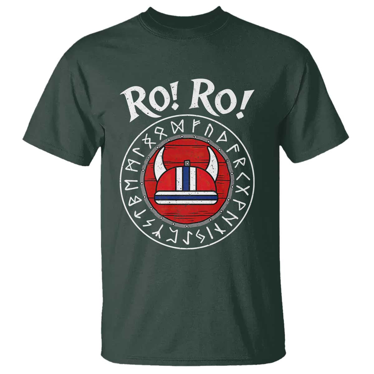 Ro Ro Ro Viking Chant Norway Football Fans T Shirt Norwegian Pride Distressed Norse Runes Shield Patriotic Supporter