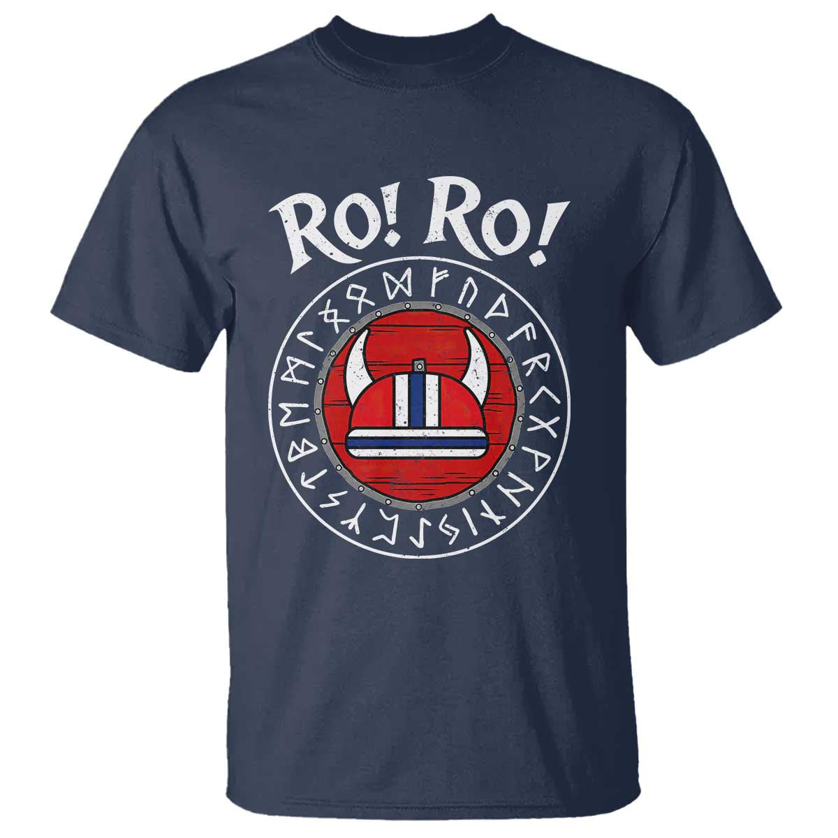 Ro Ro Ro Viking Chant Norway Football Fans T Shirt Norwegian Pride Distressed Norse Runes Shield Patriotic Supporter