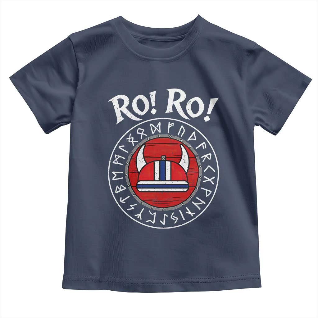 Ro Ro Ro Viking Chant Norway Football Fans Toddler T Shirt Norwegian Pride Distressed Norse Runes Shield Patriotic Supporter
