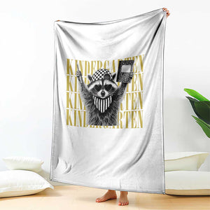 Cool Kindergarten Raccoon Back to School Throw Blanket First Day of School Funny Kids Gift TS02 Print Your Wear