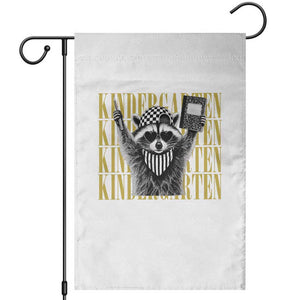Cool Kindergarten Raccoon Back to School Garden Flag First Day of School Funny Kids Gift TS02 White Print Your Wear