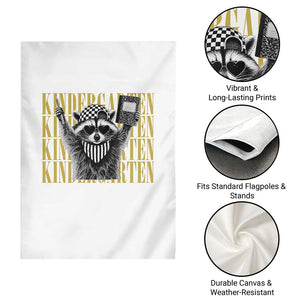 Cool Kindergarten Raccoon Back to School Garden Flag First Day of School Funny Kids Gift TS02 Print Your Wear