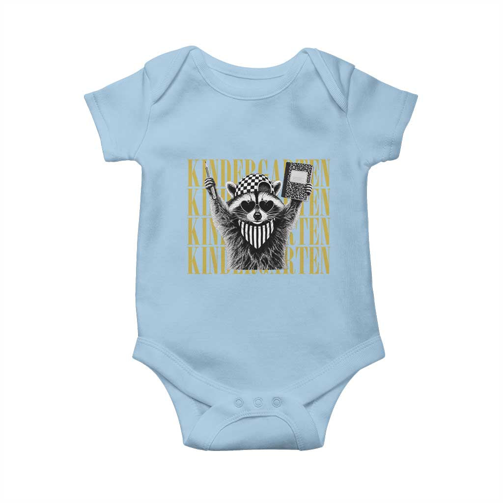 Cool Kindergarten Raccoon Back to School Baby Onesie First Day of School Funny Kids Gift