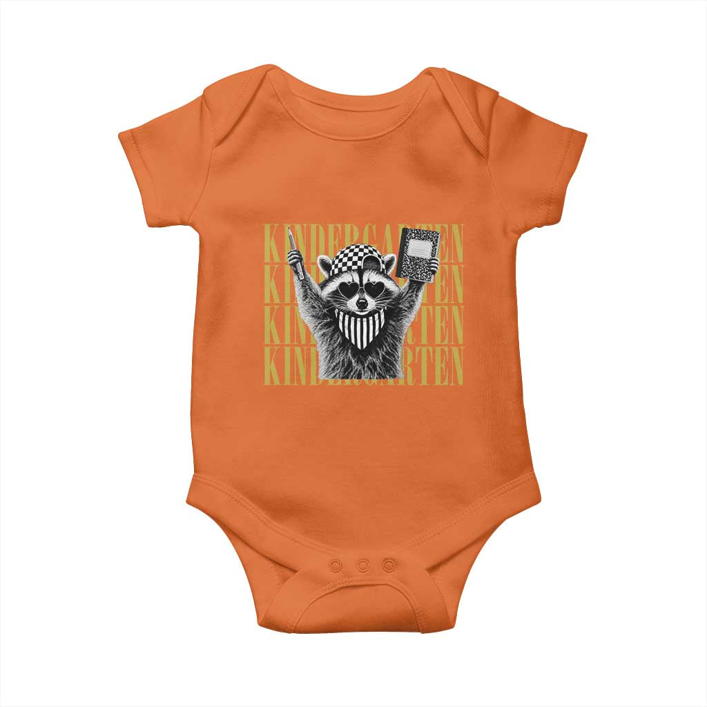 Cool Kindergarten Raccoon Back to School Baby Onesie First Day of School Funny Kids Gift