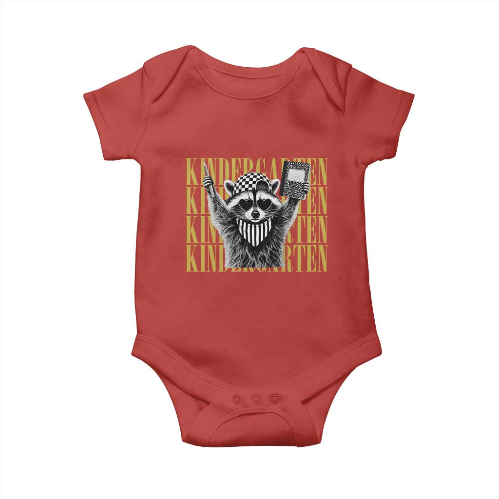 Cool Kindergarten Raccoon Back to School Baby Onesie First Day of School Funny Kids Gift