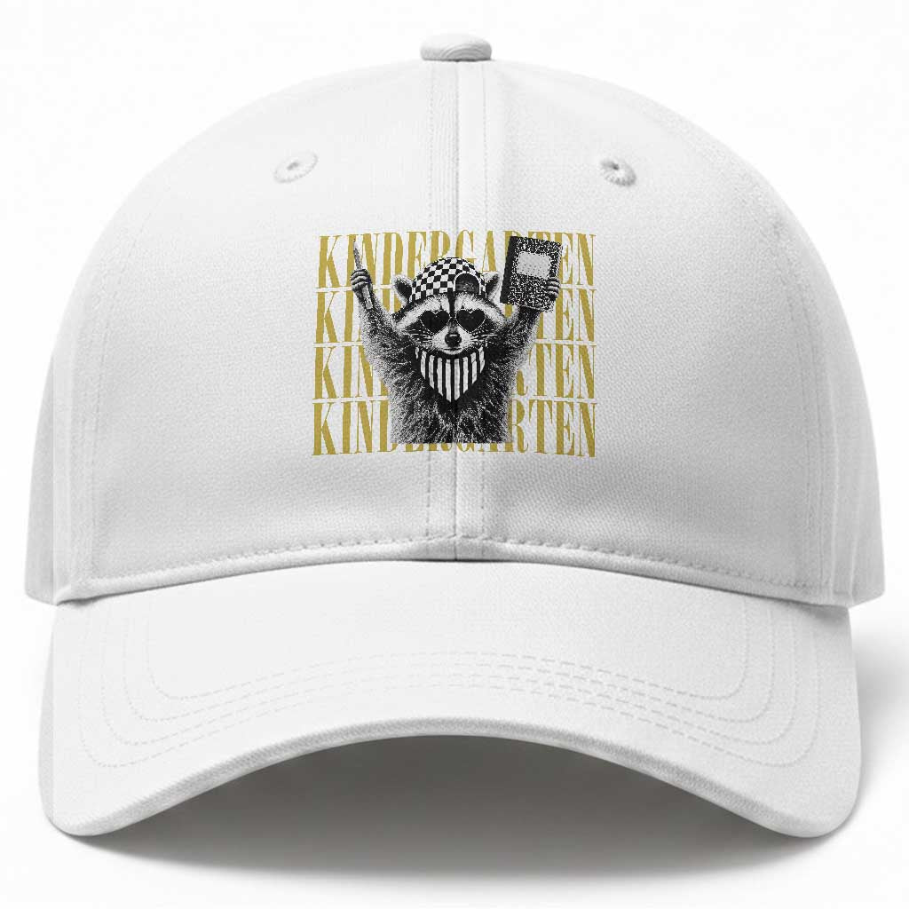 Cool Kindergarten Raccoon Back to School Baseball Cap First Day of School Funny Kids Gift TS02 Print Your Wear