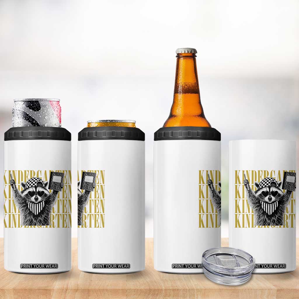 Cool Kindergarten Raccoon Back to School 4 in 1 Can Cooler Tumbler First Day of School Funny Kids Gift TS02 Print Your Wear