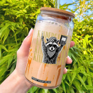 Cool Kindergarten Raccoon Back to School Glass Can First Day of School Funny Kids Gift TS02 White Print Your Wear