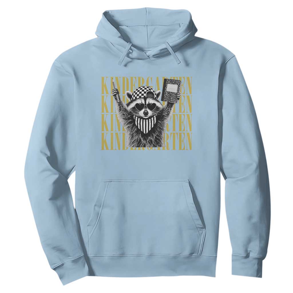 Cool Kindergarten Raccoon Back to School Hoodie First Day of School Funny Kids Gift