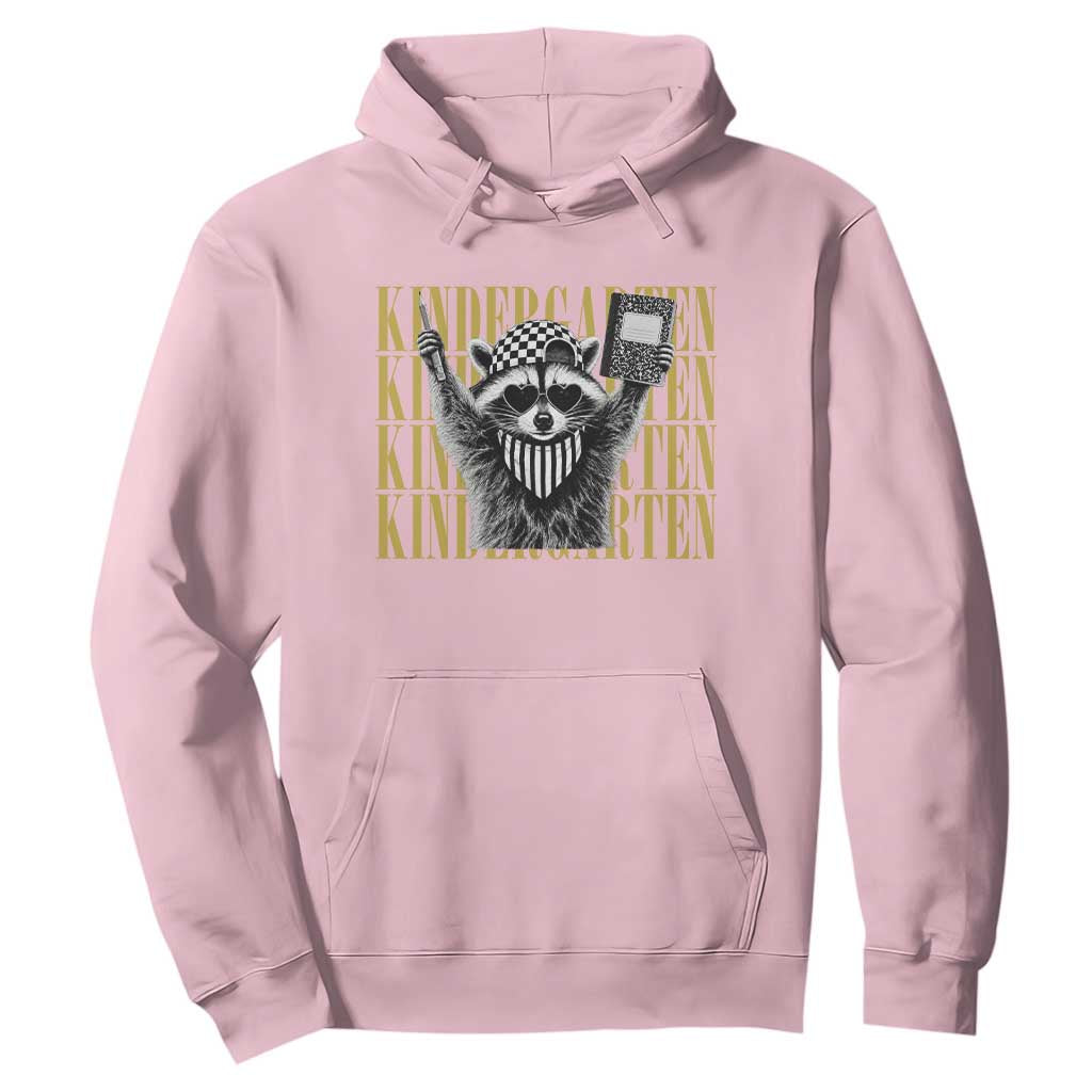 Cool Kindergarten Raccoon Back to School Hoodie First Day of School Funny Kids Gift