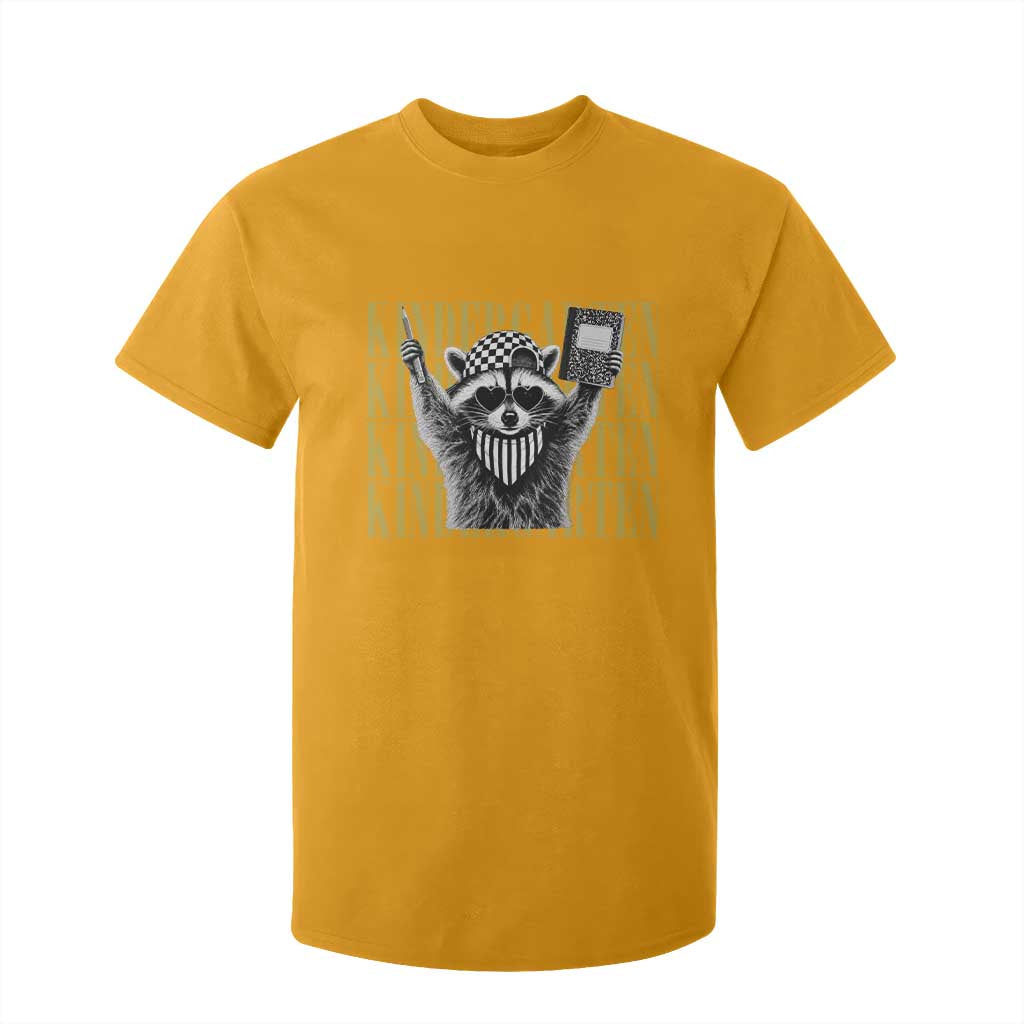 Cool Kindergarten Raccoon Back to School T Shirt For Kid First Day of School Funny Kids Gift