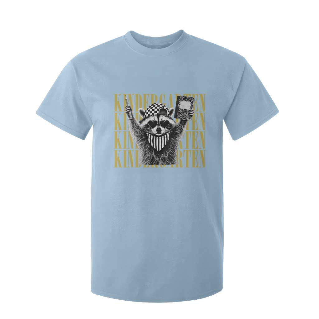 Cool Kindergarten Raccoon Back to School T Shirt For Kid First Day of School Funny Kids Gift