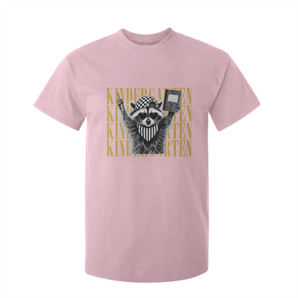 Cool Kindergarten Raccoon Back to School T Shirt For Kid First Day of School Funny Kids Gift