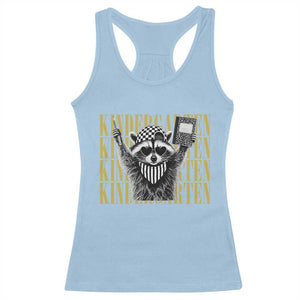 Cool Kindergarten Raccoon Back to School Racerback Tank Top First Day of School Funny Kids Gift