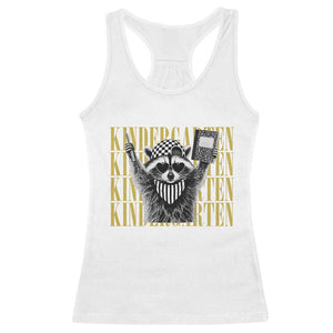 Cool Kindergarten Raccoon Back to School Racerback Tank Top First Day of School Funny Kids Gift