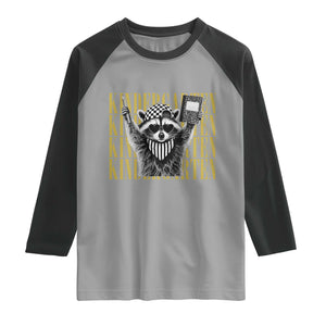 Cool Kindergarten Raccoon Back to School Raglan Shirt First Day of School Funny Kids Gift