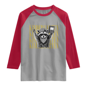 Cool Kindergarten Raccoon Back to School Raglan Shirt First Day of School Funny Kids Gift