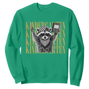 Cool Kindergarten Raccoon Back to School Sweatshirt First Day of School Funny Kids Gift