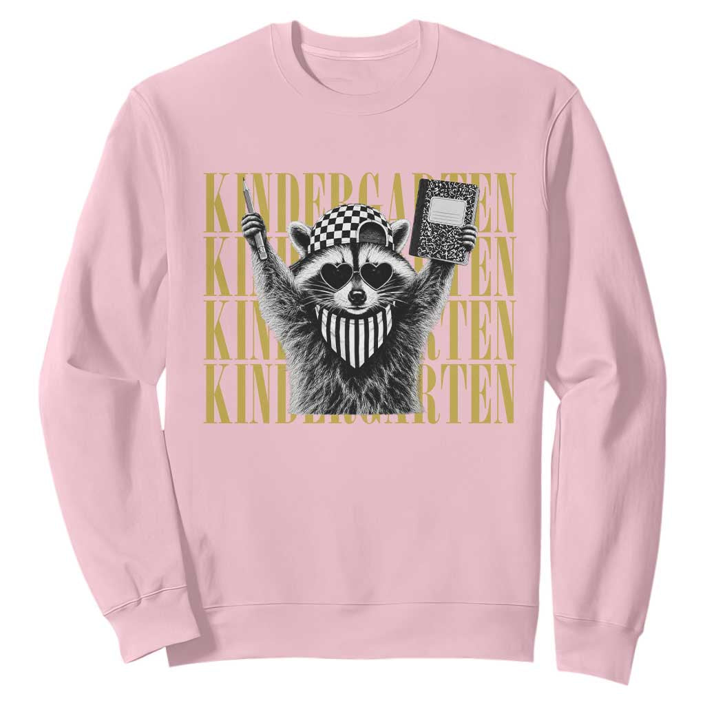 Cool Kindergarten Raccoon Back to School Sweatshirt First Day of School Funny Kids Gift