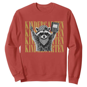 Cool Kindergarten Raccoon Back to School Sweatshirt First Day of School Funny Kids Gift