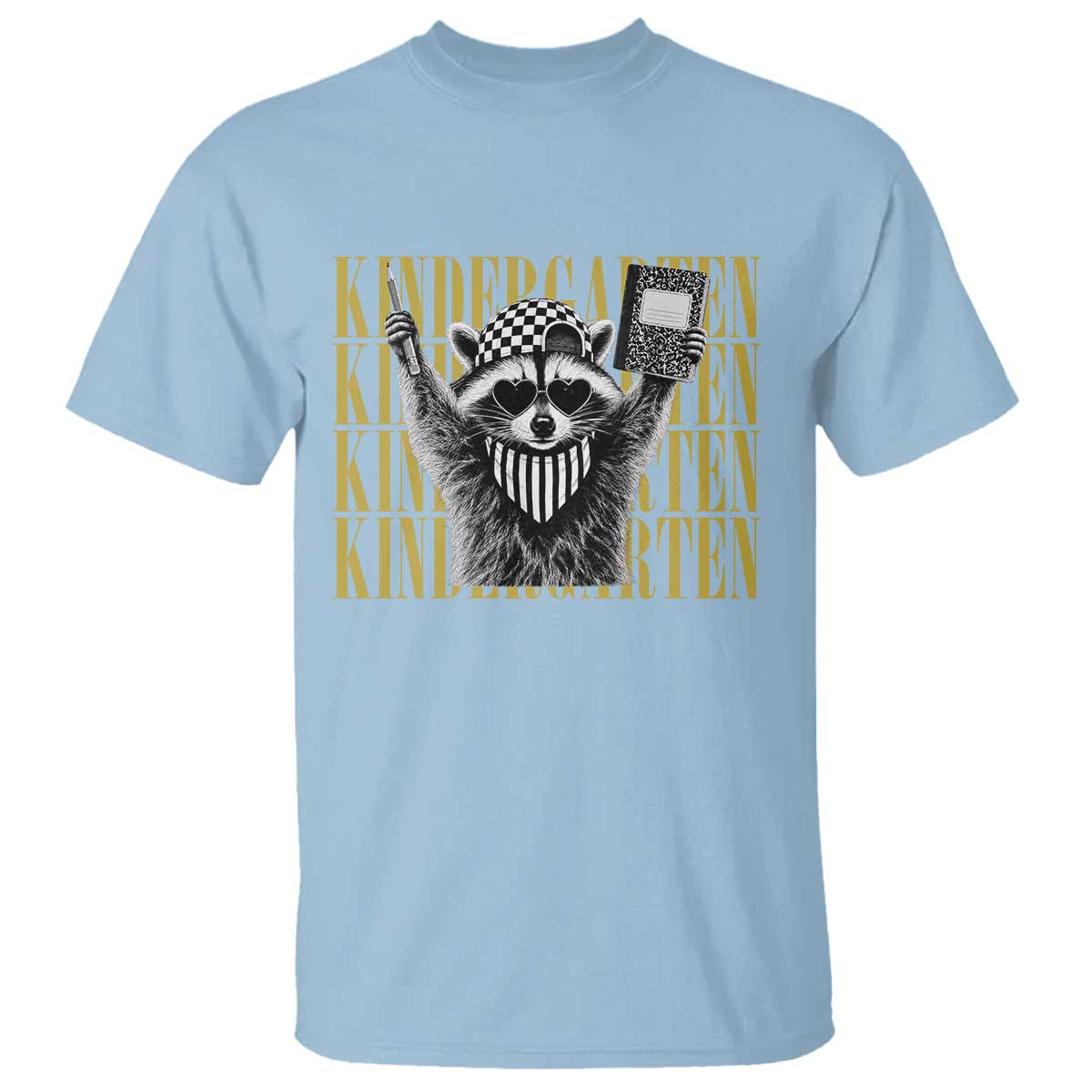 Cool Kindergarten Raccoon Back to School T Shirt First Day of School Funny Kids Gift