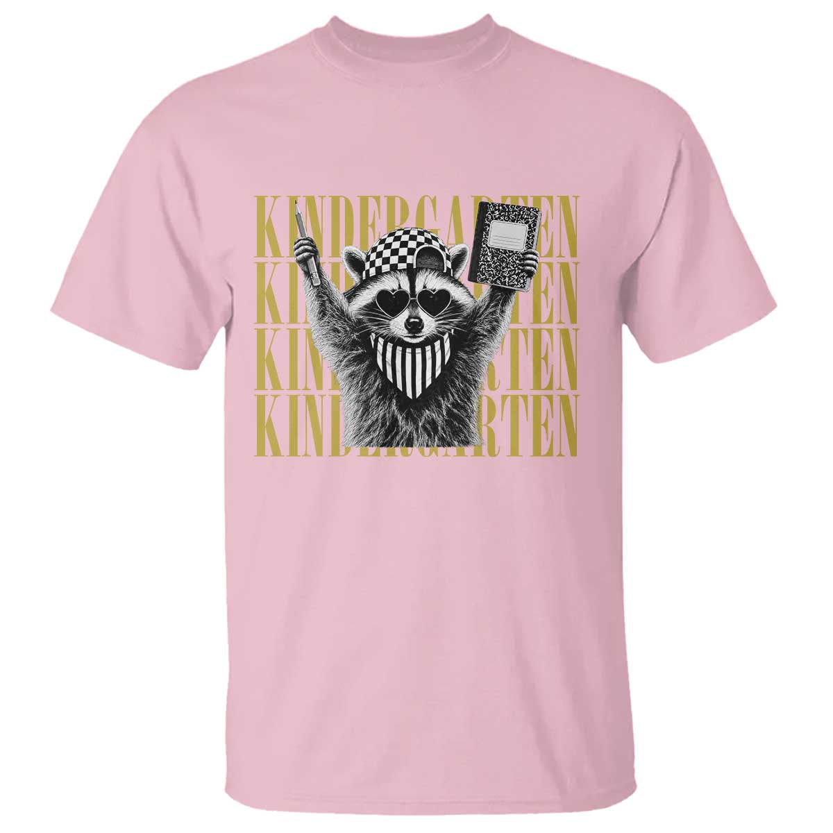 Cool Kindergarten Raccoon Back to School T Shirt First Day of School Funny Kids Gift