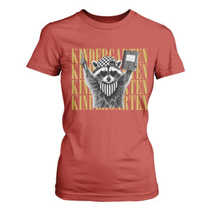 Cool Kindergarten Raccoon Back to School T Shirt For Women First Day of School Funny Kids Gift
