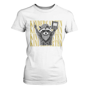 Cool Kindergarten Raccoon Back to School T Shirt For Women First Day of School Funny Kids Gift