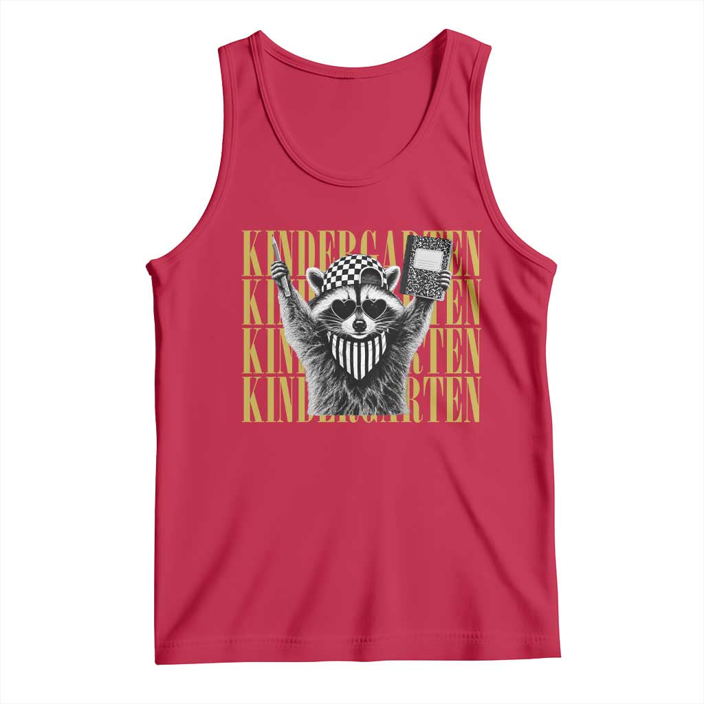 Cool Kindergarten Raccoon Back to School Tank Top First Day of School Funny Kids Gift
