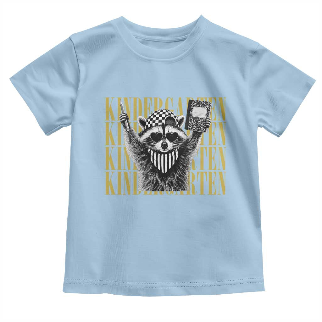 Cool Kindergarten Raccoon Back to School Toddler T Shirt First Day of School Funny Kids Gift
