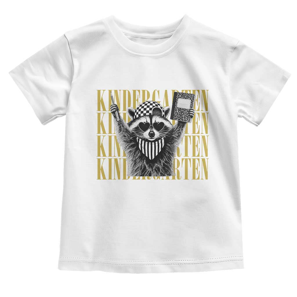 Cool Kindergarten Raccoon Back to School Toddler T Shirt First Day of School Funny Kids Gift