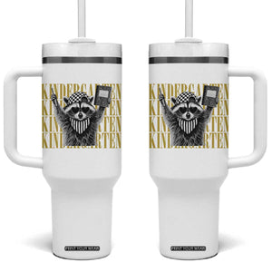 Cool Kindergarten Raccoon Back to School Tumbler With Handle First Day of School Funny Kids Gift TS02 One Size: 40 oz White Print Your Wear