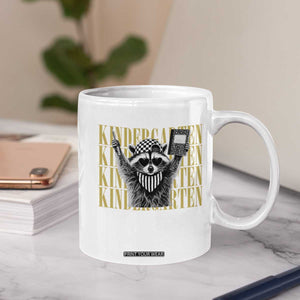 Cool Kindergarten Raccoon Back to School Coffee Mug First Day of School Funny Kids Gift TS02 Print Your Wear