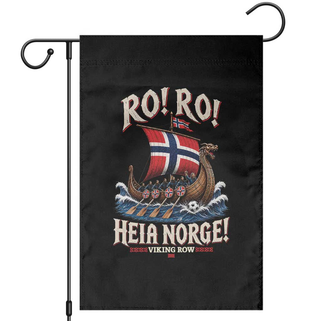 Funny Heia Norge Soccer Viking Row Garden Flag Ro Ro Norway Football Fans Norwegian Pride TS02 Black Print Your Wear