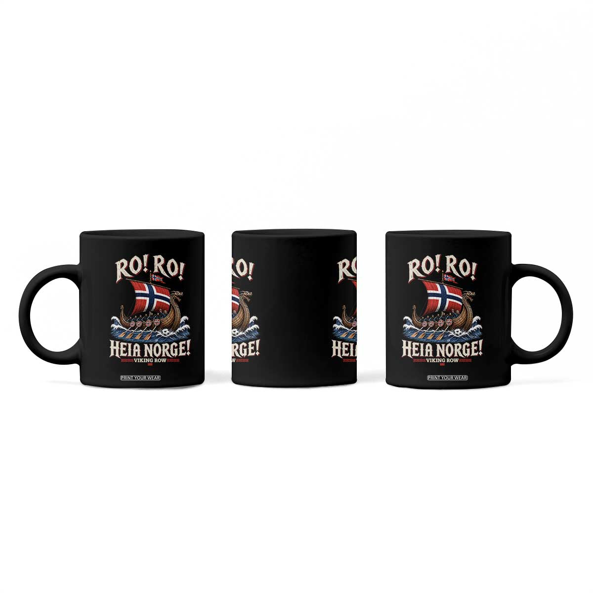 Funny Heia Norge Soccer Viking Row Coffee Mug Ro Ro Norway Football Fans Norwegian Pride TS02 Print Your Wear