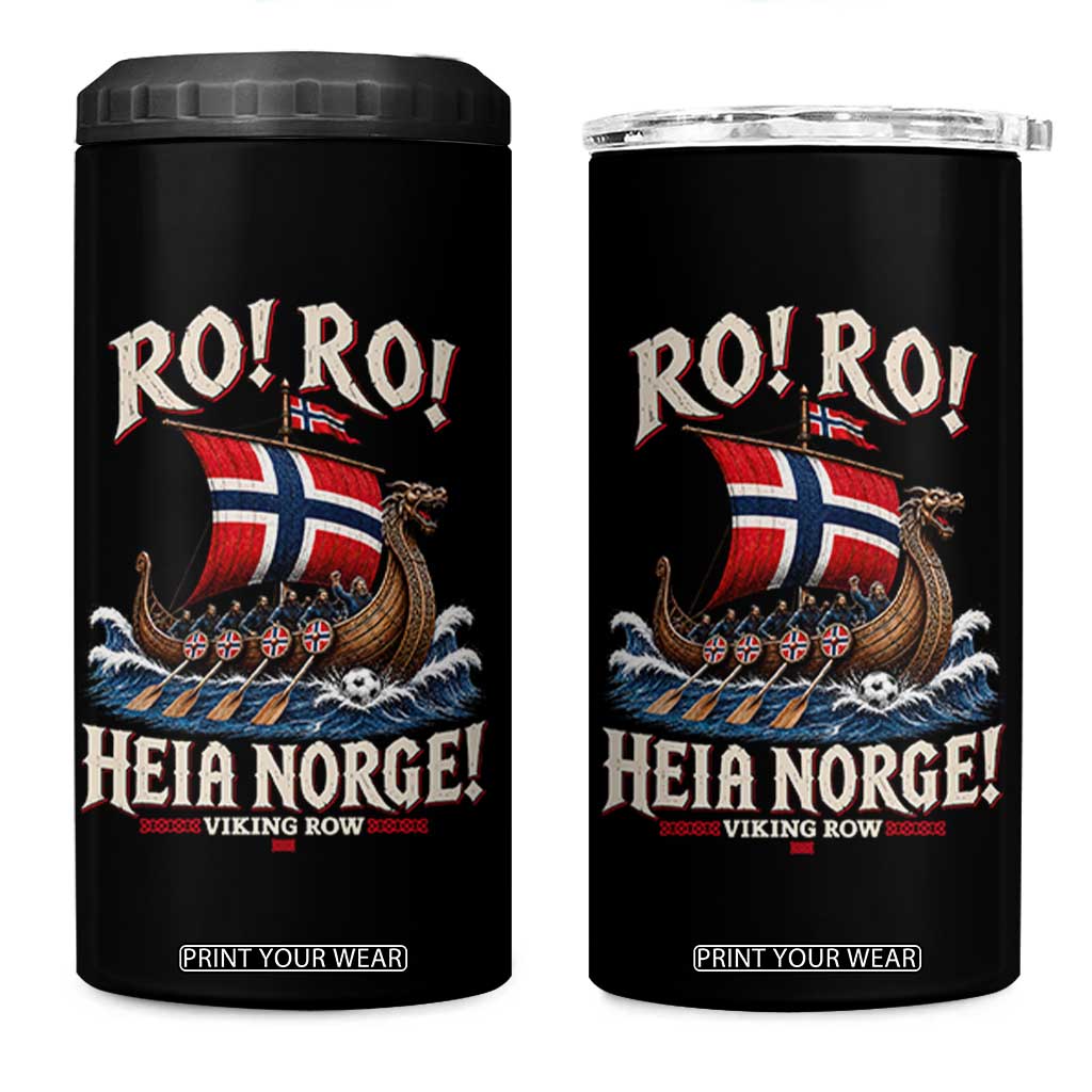 Funny Heia Norge Soccer Viking Row 4 in 1 Can Cooler Tumbler Ro Ro Norway Football Fans Norwegian Pride TS02 One Size: 16 oz Black Print Your Wear