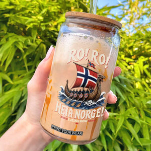 Funny Heia Norge Soccer Viking Row Glass Can Ro Ro Norway Football Fans Norwegian Pride TS02 Black Print Your Wear