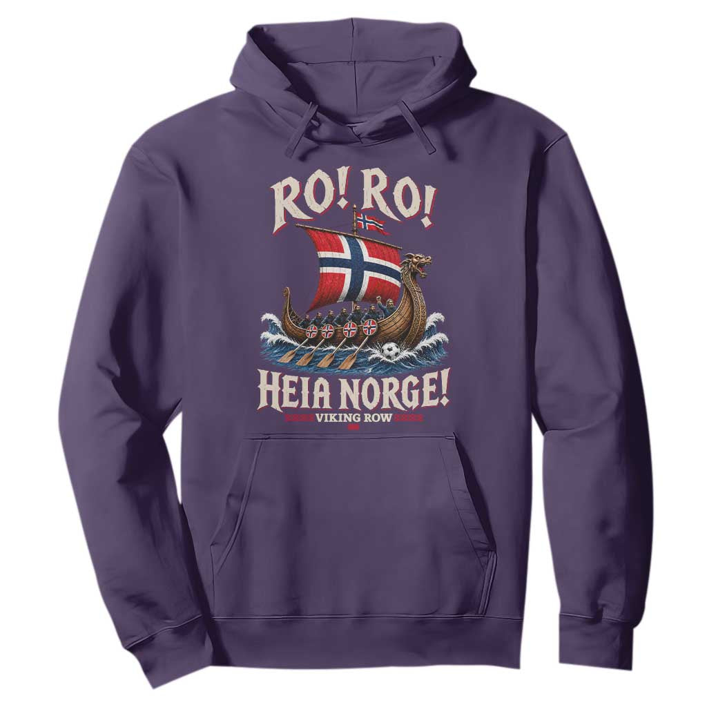 Funny Heia Norge Soccer Viking Row Hoodie Ro Ro Norway Football Fans Norwegian Pride TS02 Purple Print Your Wear