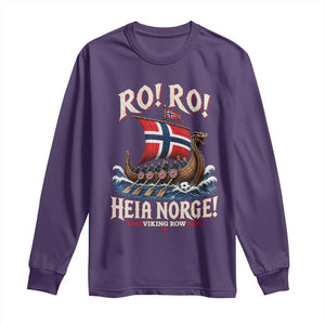 Funny Heia Norge Soccer Viking Row Long Sleeve Shirt Ro Ro Norway Football Fans Norwegian Pride TS02 Purple Print Your Wear