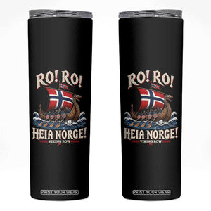 Funny Heia Norge Soccer Viking Row Skinny Tumbler Ro Ro Norway Football Fans Norwegian Pride TS02 Black Print Your Wear