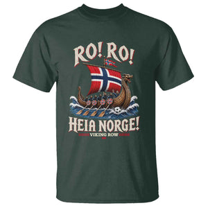 Funny Heia Norge Soccer Viking Row T Shirt Ro Ro Norway Football Fans Norwegian Pride TS02 Dark Forest Green Print Your Wear