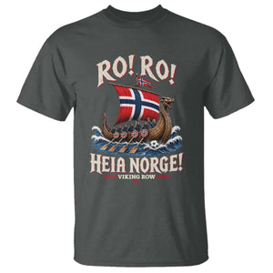 Funny Heia Norge Soccer Viking Row T Shirt Ro Ro Norway Football Fans Norwegian Pride TS02 Dark Heather Print Your Wear