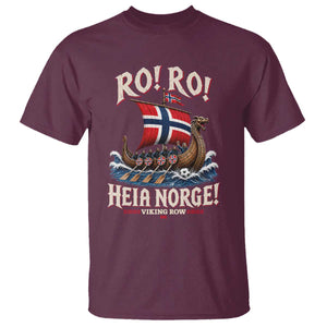 Funny Heia Norge Soccer Viking Row T Shirt Ro Ro Norway Football Fans Norwegian Pride TS02 Maroon Print Your Wear