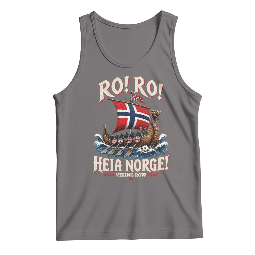 Funny Heia Norge Soccer Viking Row Tank Top Ro Ro Norway Football Fans Norwegian Pride TS02 Deep Heather Print Your Wear