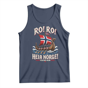 Funny Heia Norge Soccer Viking Row Tank Top Ro Ro Norway Football Fans Norwegian Pride TS02 Navy Print Your Wear