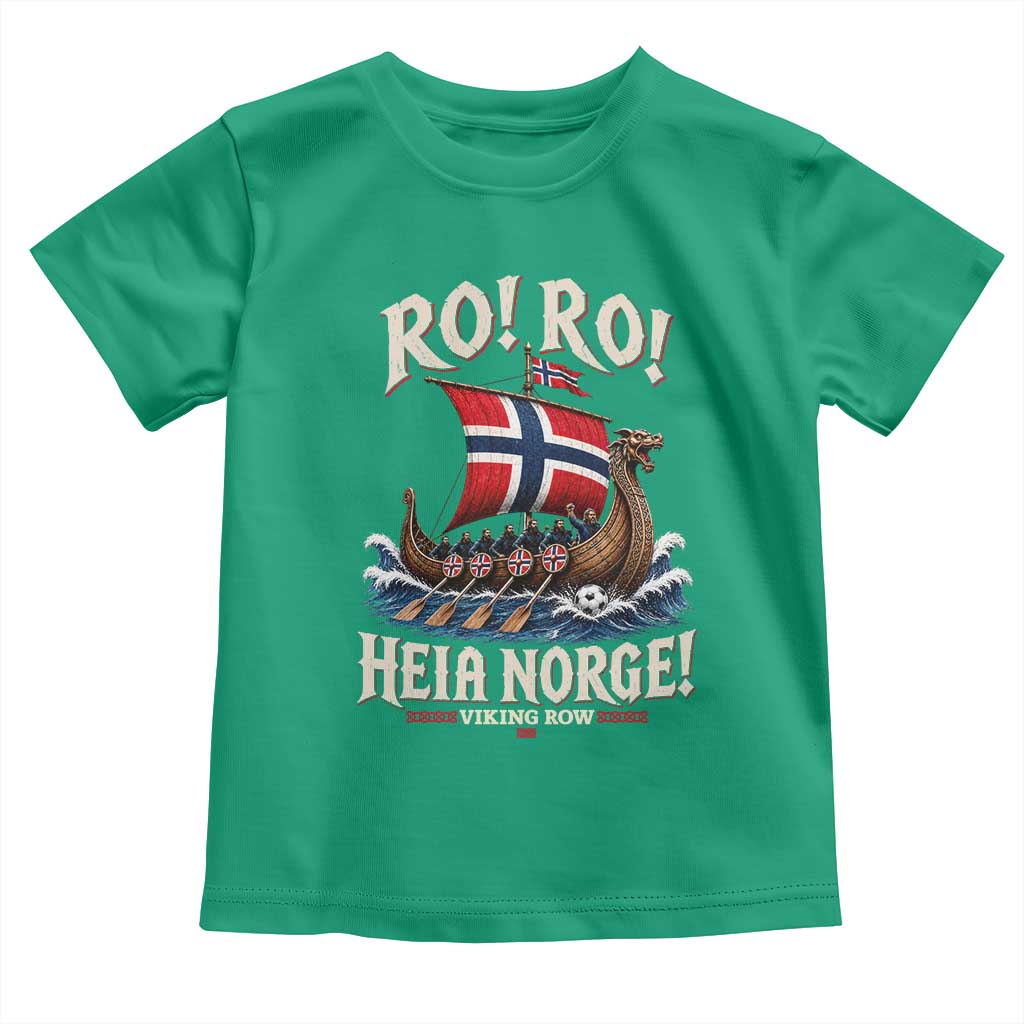 Funny Heia Norge Soccer Viking Row Toddler T Shirt Ro Ro Norway Football Fans Norwegian Pride TS02 Irish Green Print Your Wear